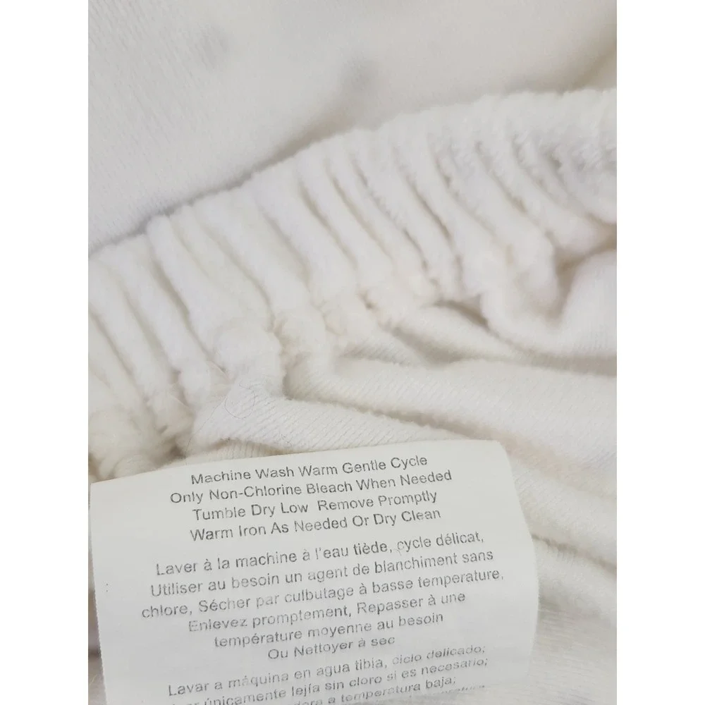 Pottery Barn Kids Fitted Crib Sheet One Size White Gray Polka Dot Soft Flannel